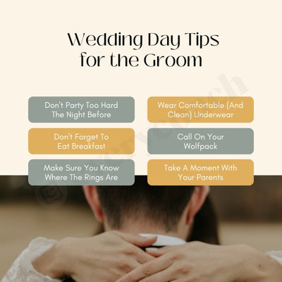 Wedding Day Tips For The Groom Instagram Post Canva Template