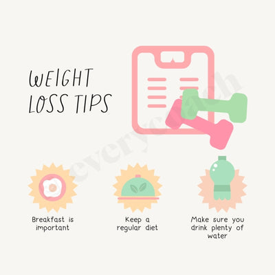 Weight Loss Tips Instagram Post Canva Template