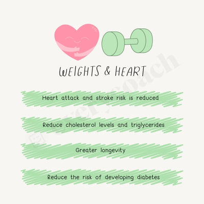 Weights & Heart Instagram Post Canva Template
