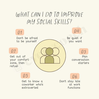What Can I Do To Improve My Social Skills Instagram Post Canva Template