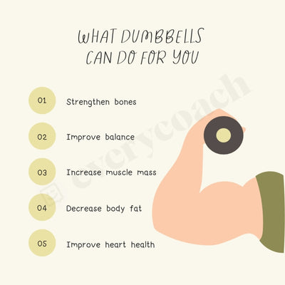 What Dumbbells Can Do For You Instagram Post Canva Template