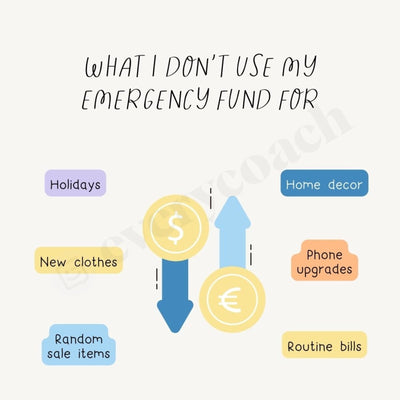 What I Dont Use My Emergency Fund For Instagram Post Canva Template