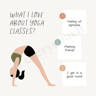 What I Love About Yoga Classes Instagram Post Canva Template