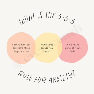 What Is The 3-3-3 Rule For Anxiety S02022302 Instagram Post Canva Template