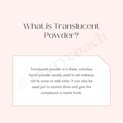 What Is Translucent Powder Instagram Post Canva Template