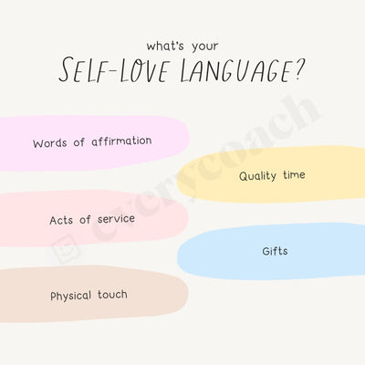 Whats Your Self-Love Language Instagram Post Canva Template