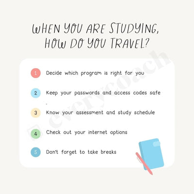 When You Are Studying How Do Travel Instagram Post Canva Template