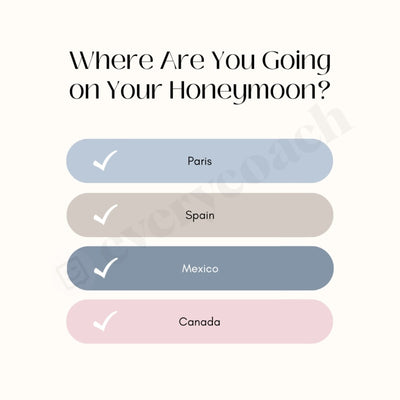 Where Are You Going On Your Honeymoon Instagram Post Canva Template