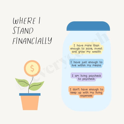 Where I Stand Financially Instagram Post Canva Template