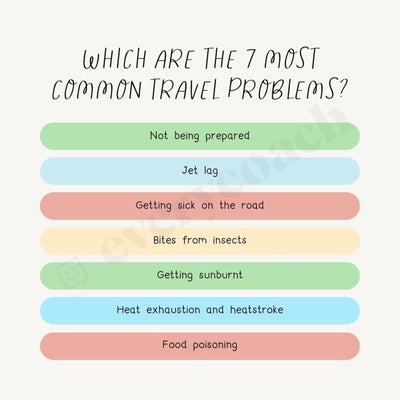 Which Are The 7 Most Common Travel Problems Instagram Post Canva Template