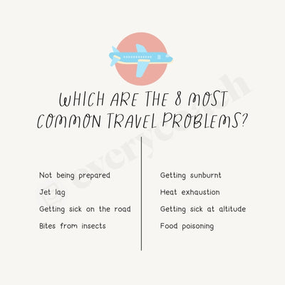 Which Are The 8 Most Common Travel Problems Instagram Post Canva Template