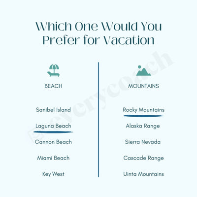 Which One Would You Prefer For Vacation Instagram Post Canva Template