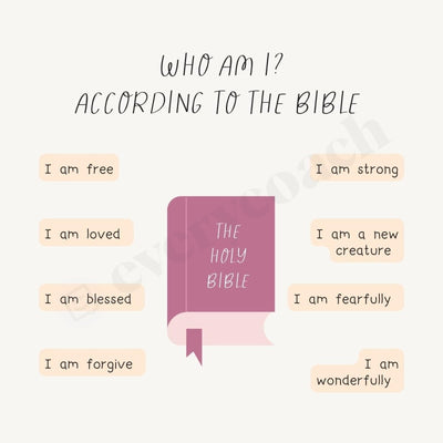 Who Am I According To The Bible Instagram Post Canva Template