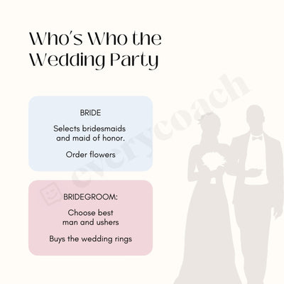 Whos Who The Wedding Party Instagram Post Canva Template