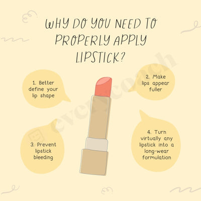 Why Do You Need To Properly Apply Lipstick Instagram Post Canva Template