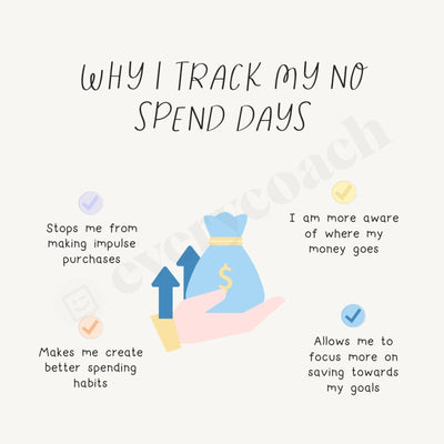 Why I Track My No Spend Days Instagram Post Canva Template