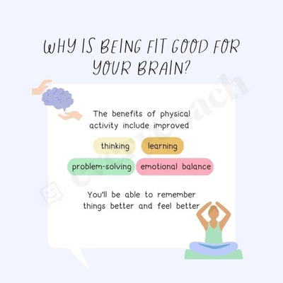 Why Is Being Fit Good For Your Brain Instagram Post Canva Template