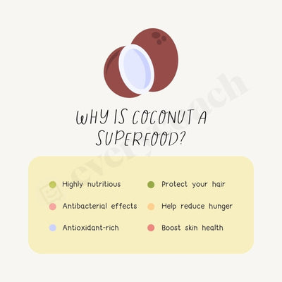 Why Is Coconut A Superfood Instagram Post Canva Template