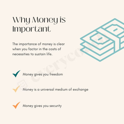Why Money Is Important Instagram Post Canva Template
