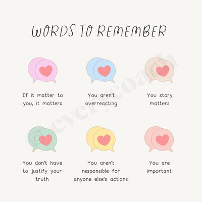 Words To Remember S02222301 Instagram Post Canva Template