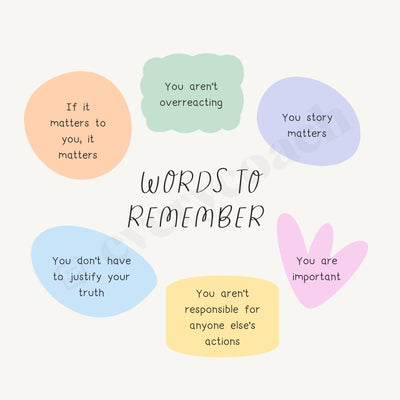 Words To Remember S02222302 Instagram Post Canva Template