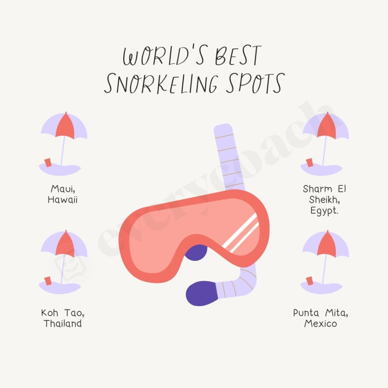 Worlds Best Snorkeling Spots Instagram Post Canva Template