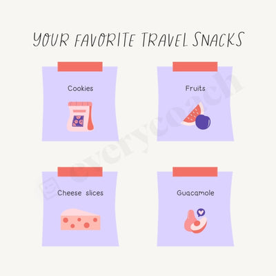 Your Favorite Travel Snacks Instagram Post Canva Template