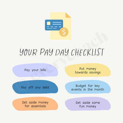 Your Pay Day Checklist Instagram Post Canva Template