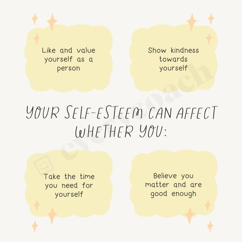 Your Self-Care Can Affecter Whether You: Instagram Post Canva Template